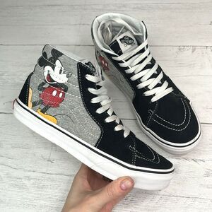 Vans Sk8-HI Disney Mickey Mouse Black High Top Sneakers in Womens Size 6.5